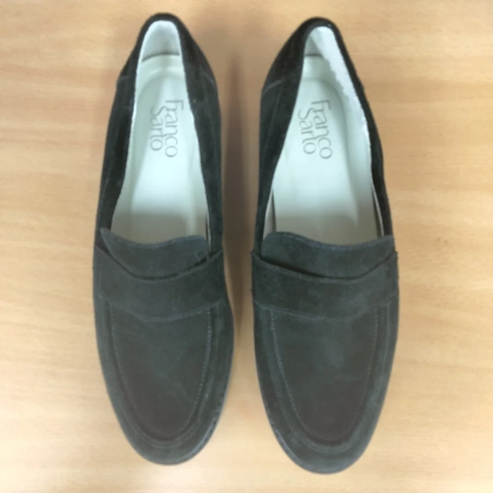 NWOT Franco Sarto Carol 3 Genuine Suede Loafers in Black Sz. 9.5 - Picture 7 of 13